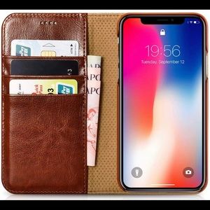 Beautiful, vegan leather, magnetic wallet case for iPhone XR or equivalent